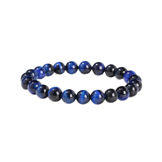 Pulsera de Ojo de Tigre Lapislázuli con Sello de Trebol de 4 hojas, Amuletos de la suerte Talismia