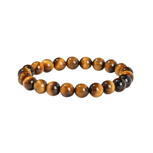 Pulsera de Ojo de Tigre Dorado con Sello de Trebol de 4 hojas, Amuletos de la suerte Talismia